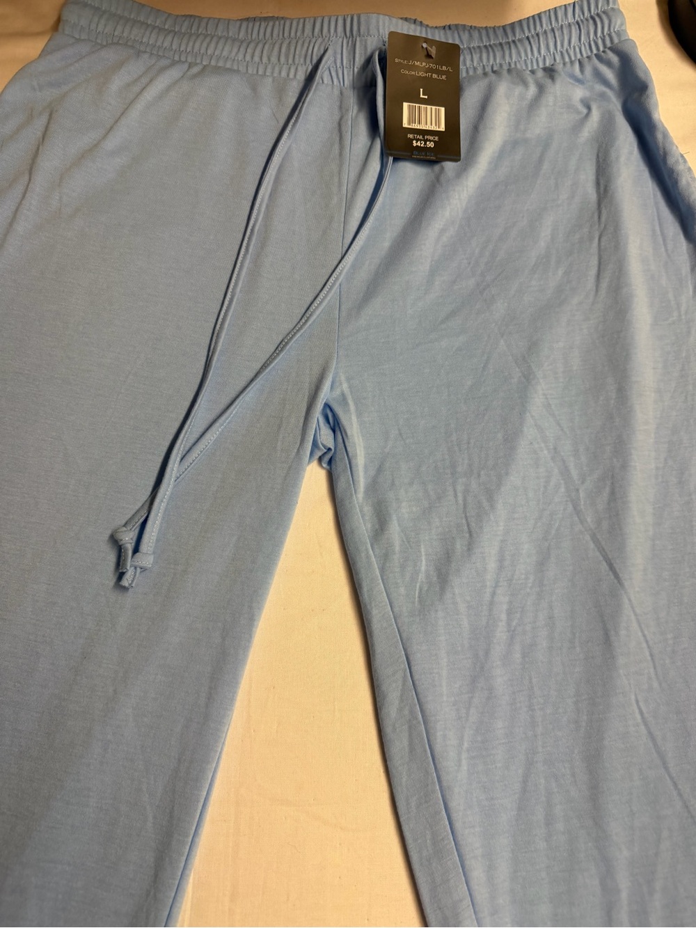 Men's Light Blue Drawstring Lounge Pants